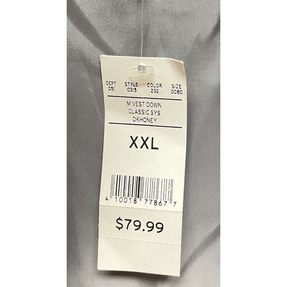 Eddie Bauer Men's Size XXL Yellow Puffer MVest Down Classic Sys Dkhoney - Picture 11 of 14